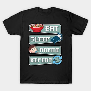 Eat Sleep Anime Repeat T-Shirt